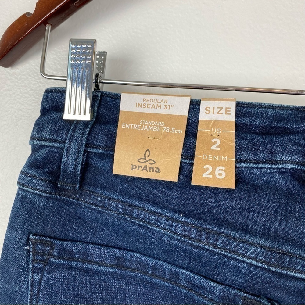 Prana Sienna Stretch Skinny Jeans Deep Blue Organic Cotton Size 2/26 NWT - Picture 7 of 9